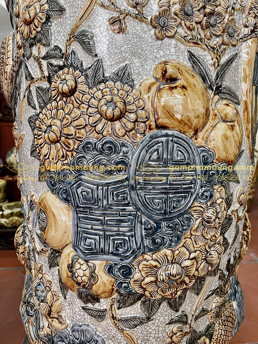 lộc bình men rạn Bát Tràng