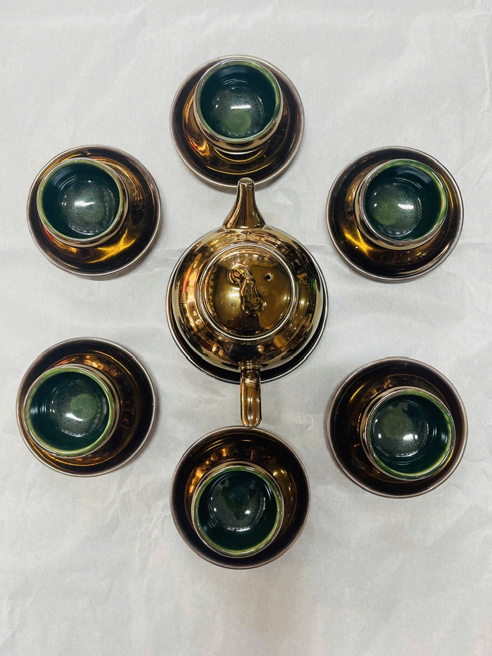 Bộ ấm chén men Hoàng Kim Sa 02